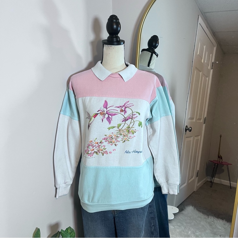 80s Pastel Retro Colorblock Sweatshirt